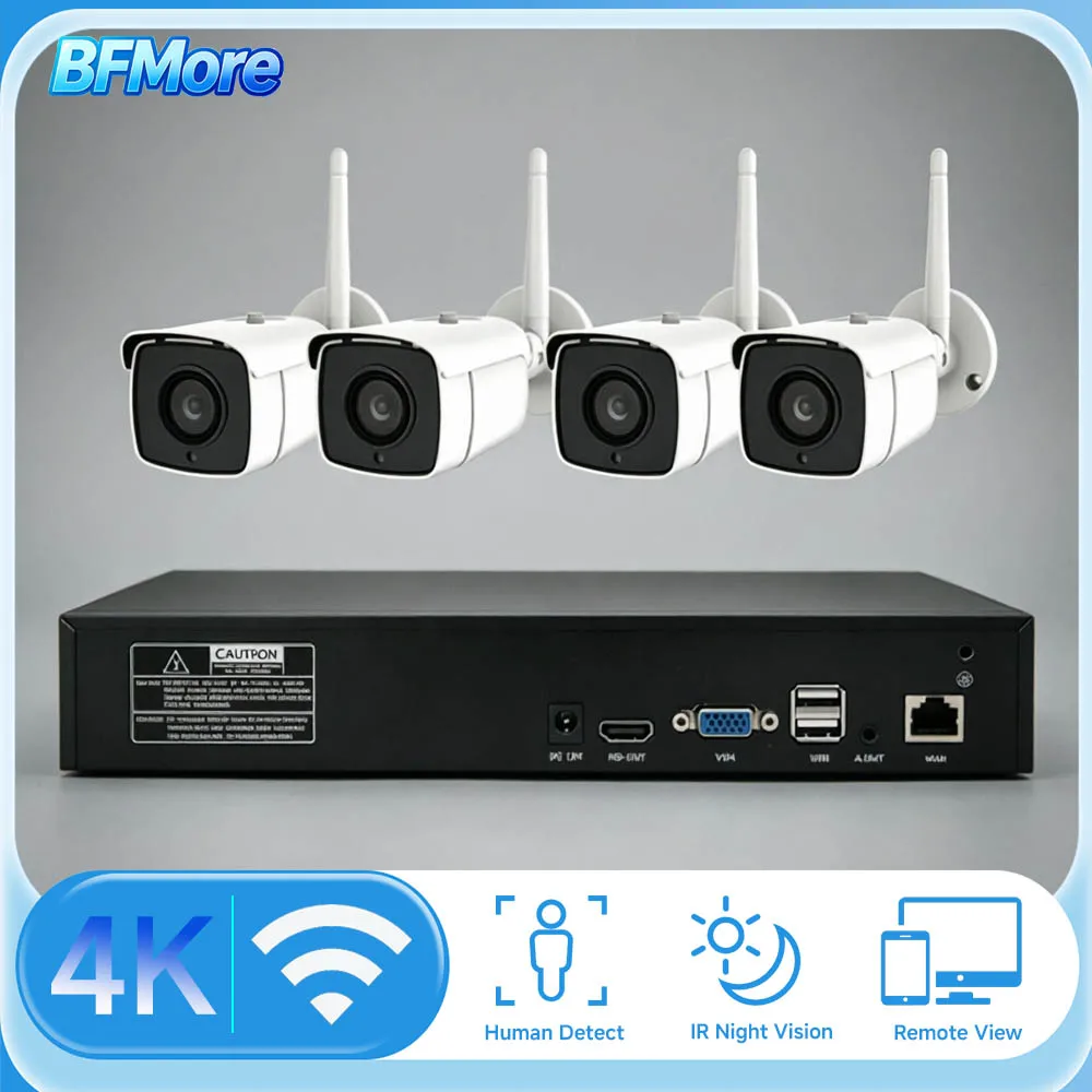 BFMore WIFI10CH NVR Set 4K 8MP Security Wifi 3.6mm/5X Zoom Камера Two Way Audio IR Night Version 5MP Surveillance Vedio Kit
