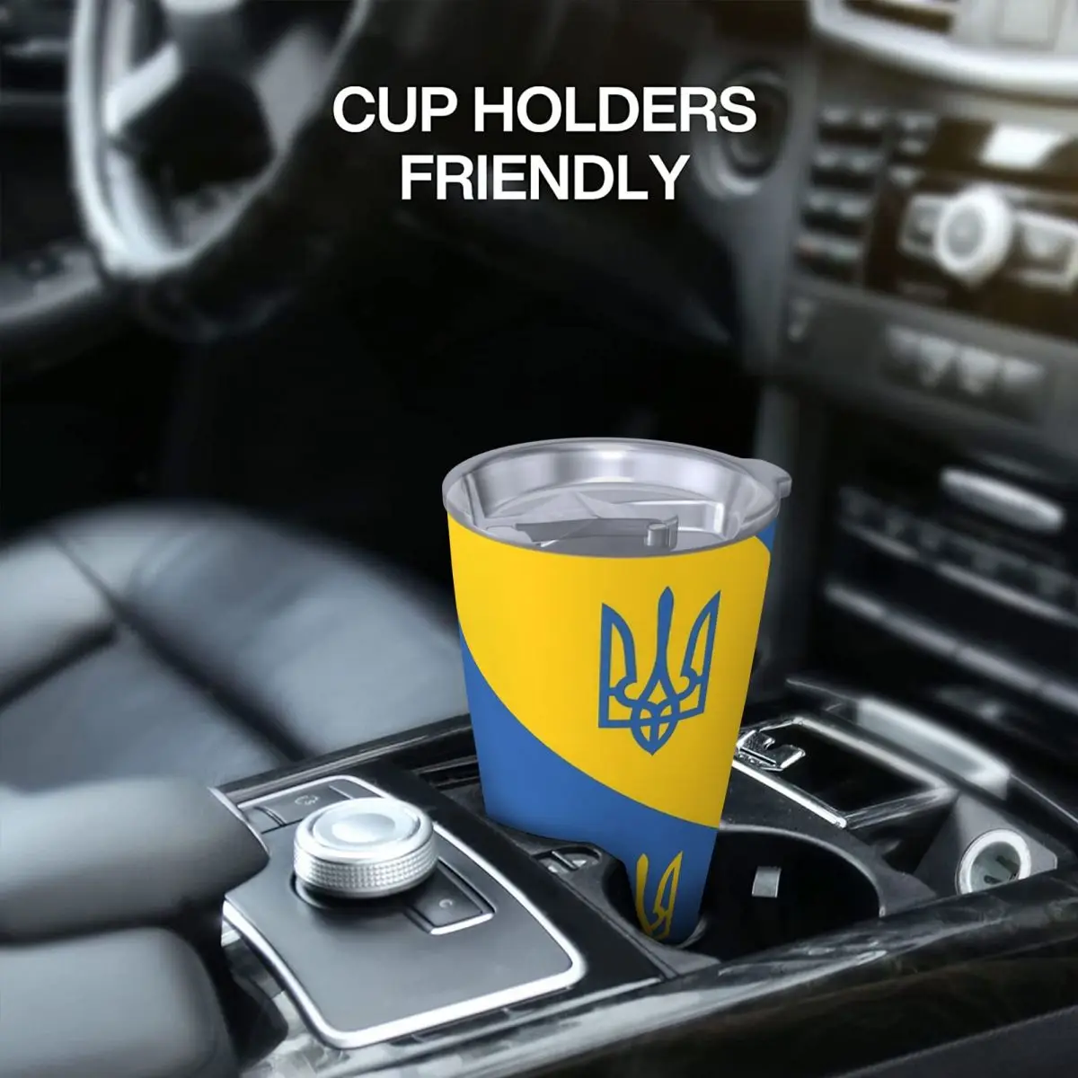 Ukraine Insulated Tumbler with Straws Lid Ukraine National Flying Stainless Steel Coffee Mugs Office Home Car Bottle Cups, 20oz