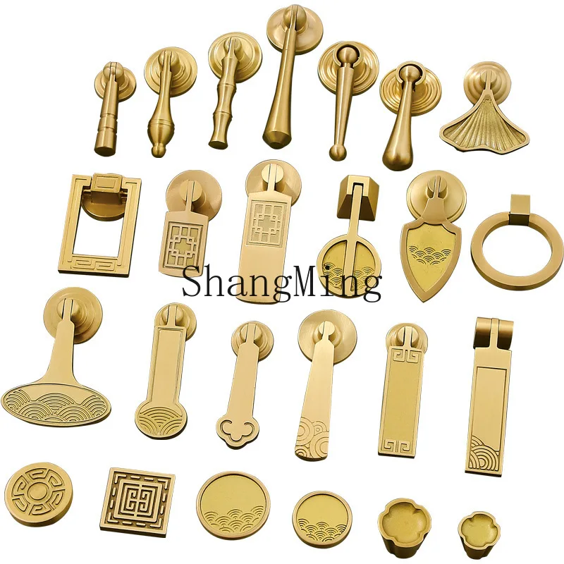 

PYH Новая китайская латунная ручка с одним отверстием, легкая роскошная латунная фурнитура для мебели, диванов, шкафов, ящиков, полностью медная