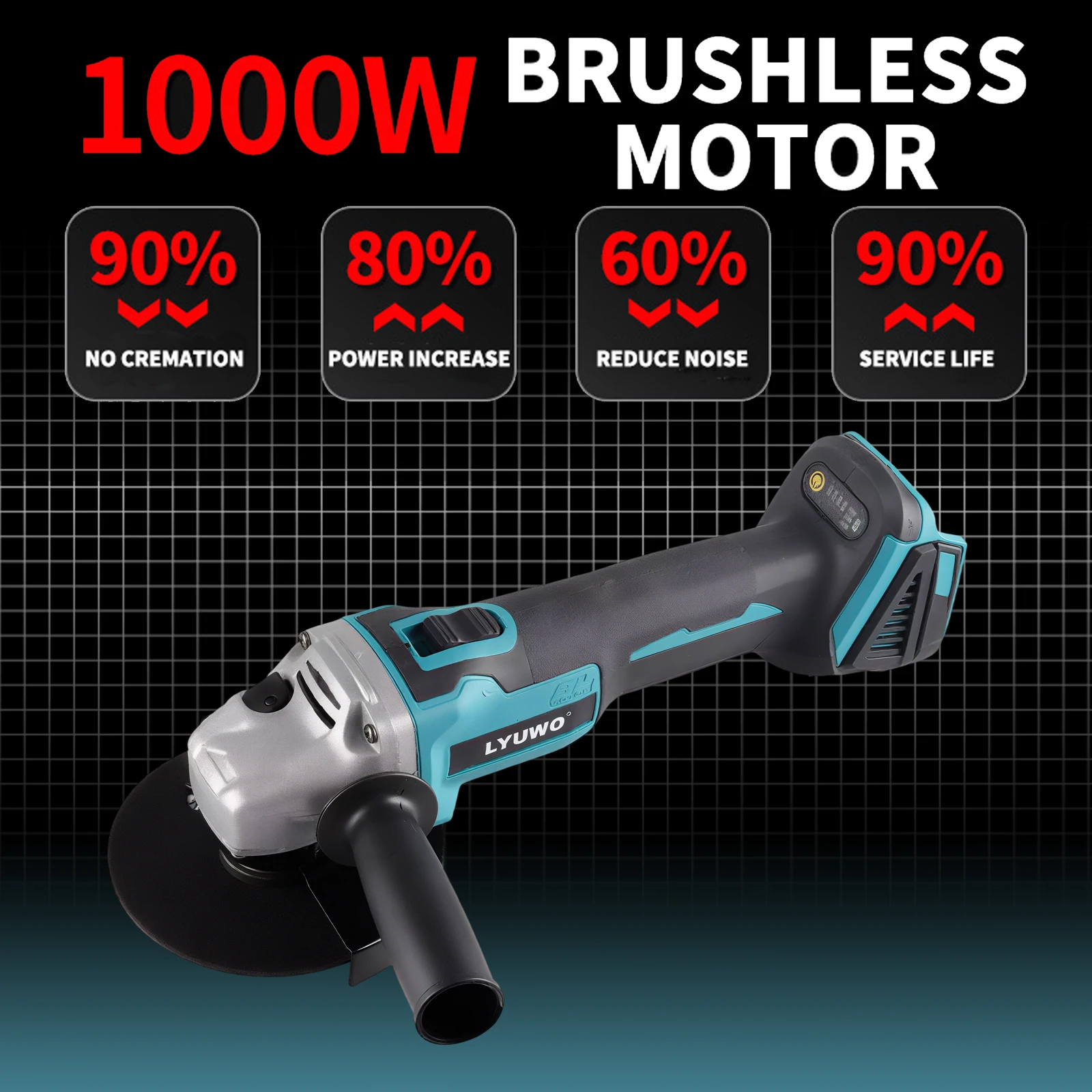 Angle Grinder Tool Variable-Speed Grinders Power Tools, Electric Metal Grinder Flap Discs, Non-Slip Handle for Metal/Wood