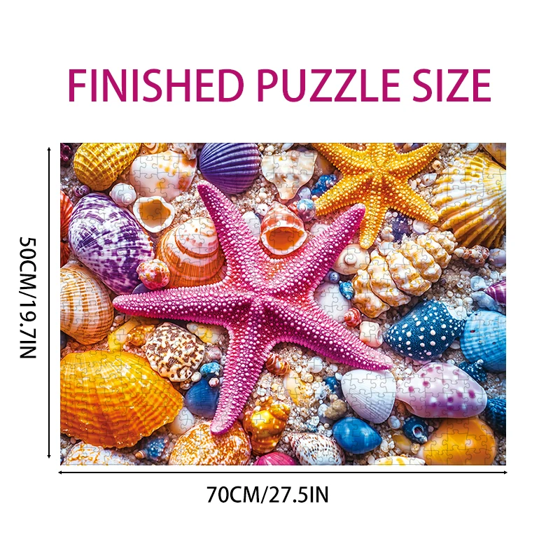 Adult 1000pcs Puzzle -STARFISH SHELL JIGSAW PUZZLE  High Difficulty 1000pcs 70*50cm/27.5*19.7in puzzle