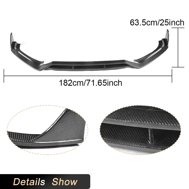 Full Carbon Fiber Car Front Bumper Lip Splitters for Audi S4 B9 A4-Sline Sedan 2017-2020 Front Lip Chin Apron Guard Body Kit view 5