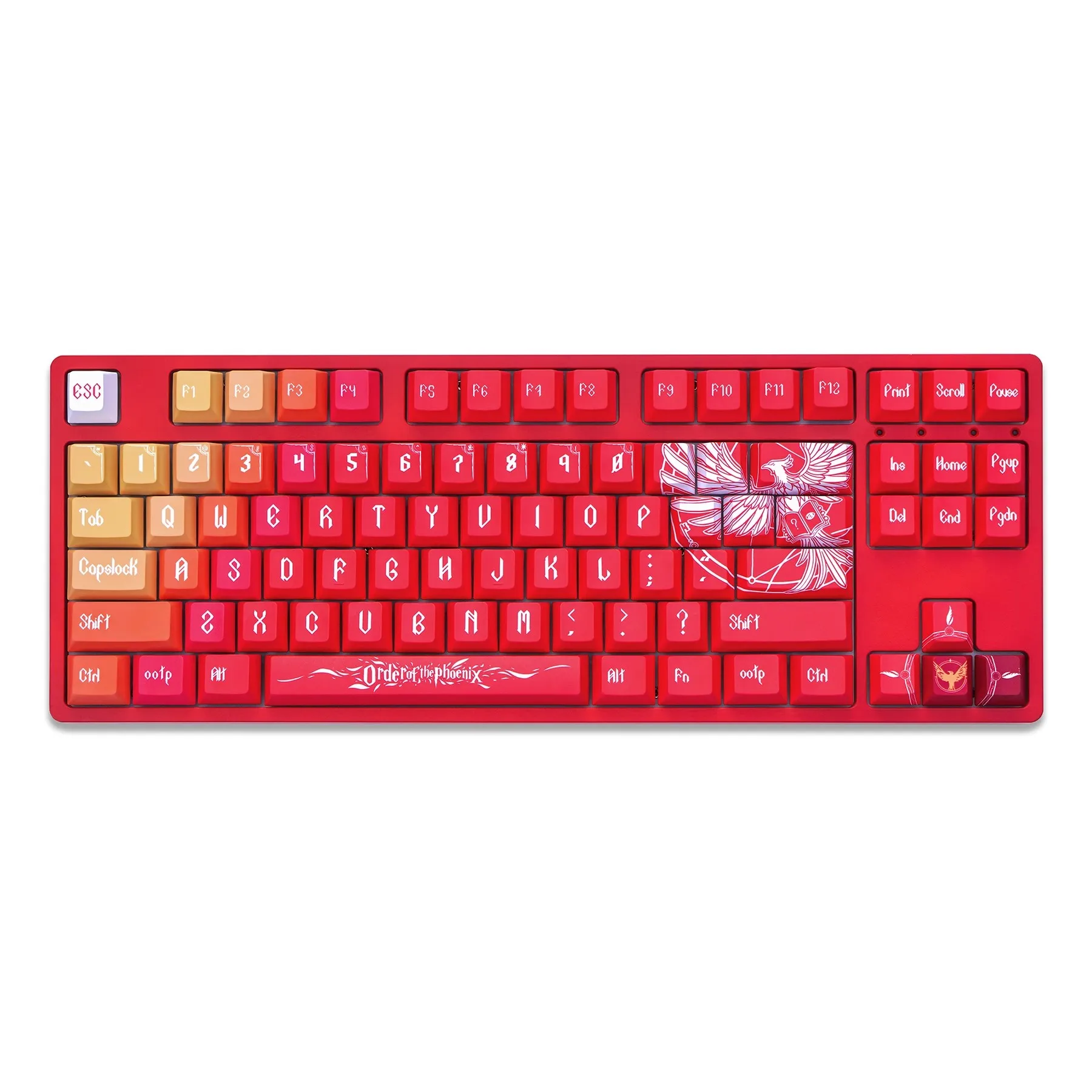 134 Keys/set Phoenix Keycaps PBT Dye Sublimation Key Caps Cherry Profile Lightproof Keycap For 61 64 68 75 84 87 96 980 104 108