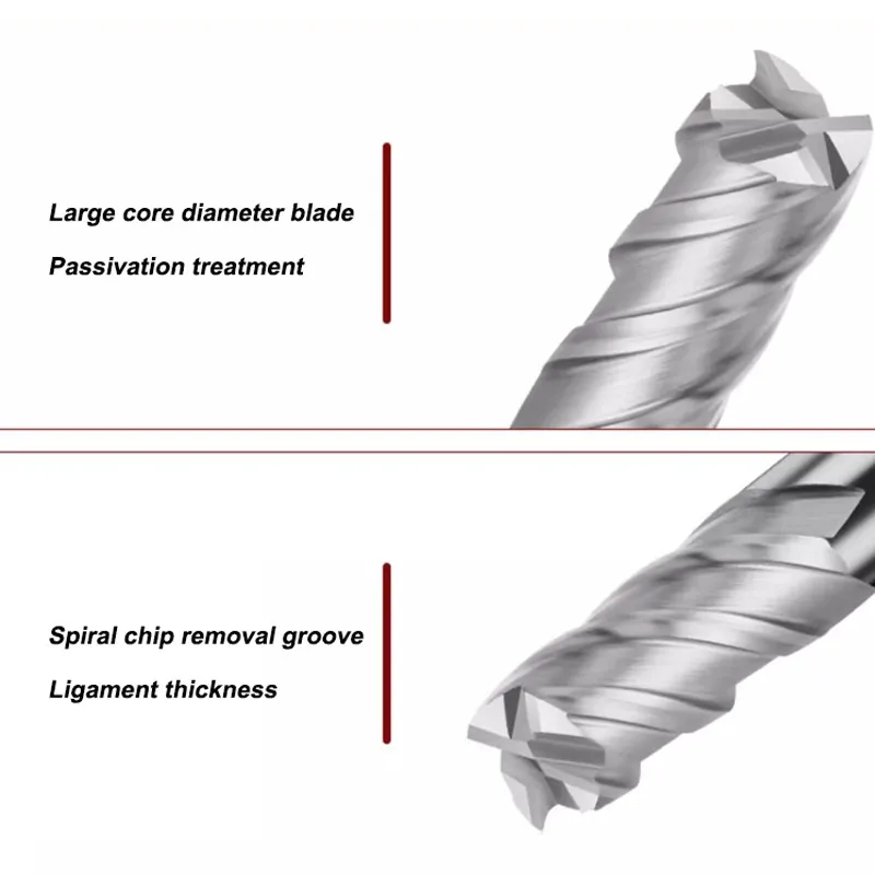 GAMONT HRC75 2/4-Flute Overall Metal Ceramic Milling Cutter Mirror Finish Machining High Gloss CNC Machinery Flat End Mill Tools