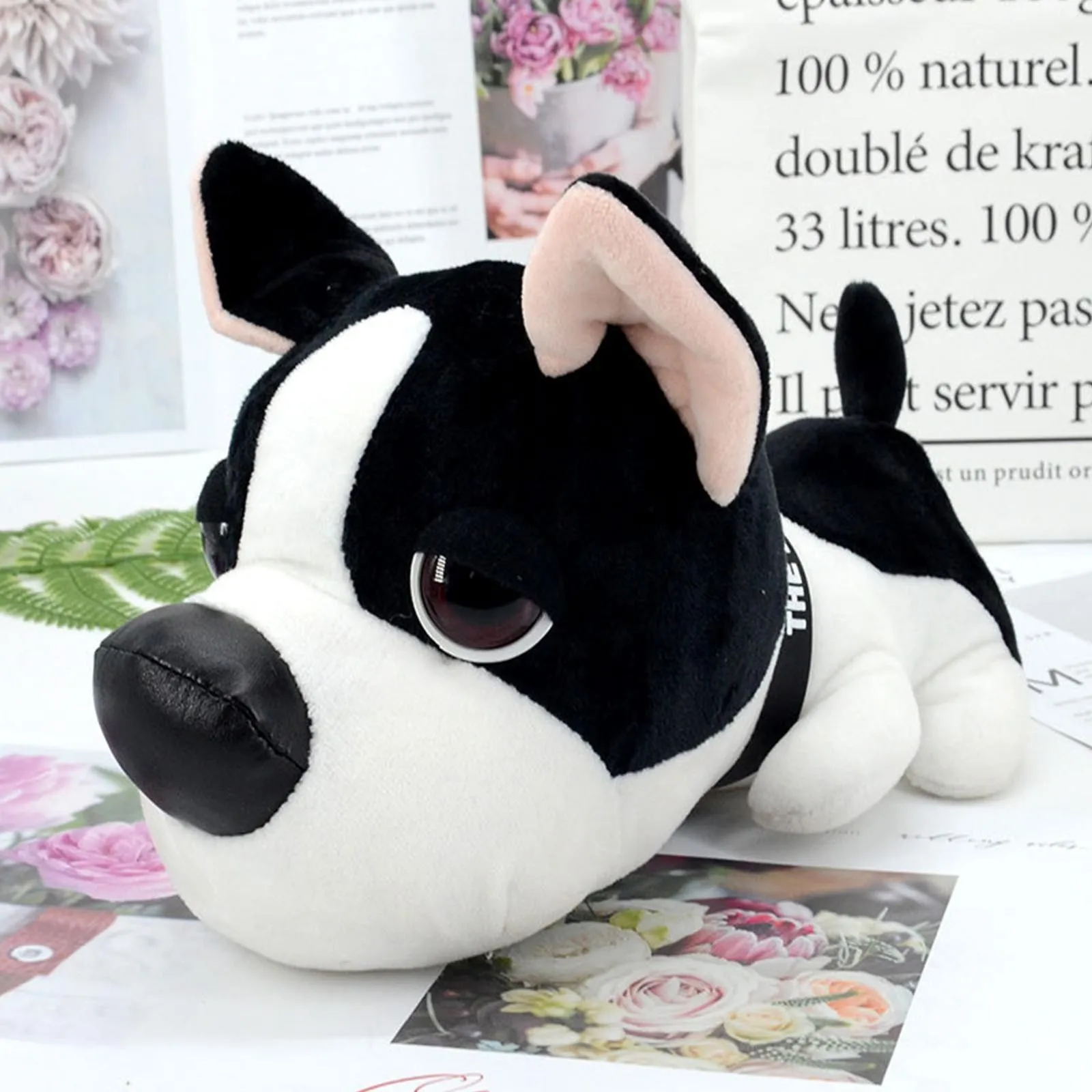 Rompecabezas de tela, juguete de peluche artístico, perro de ojos grandes para ayudar a la comodidad del bebé, adornos para dormir