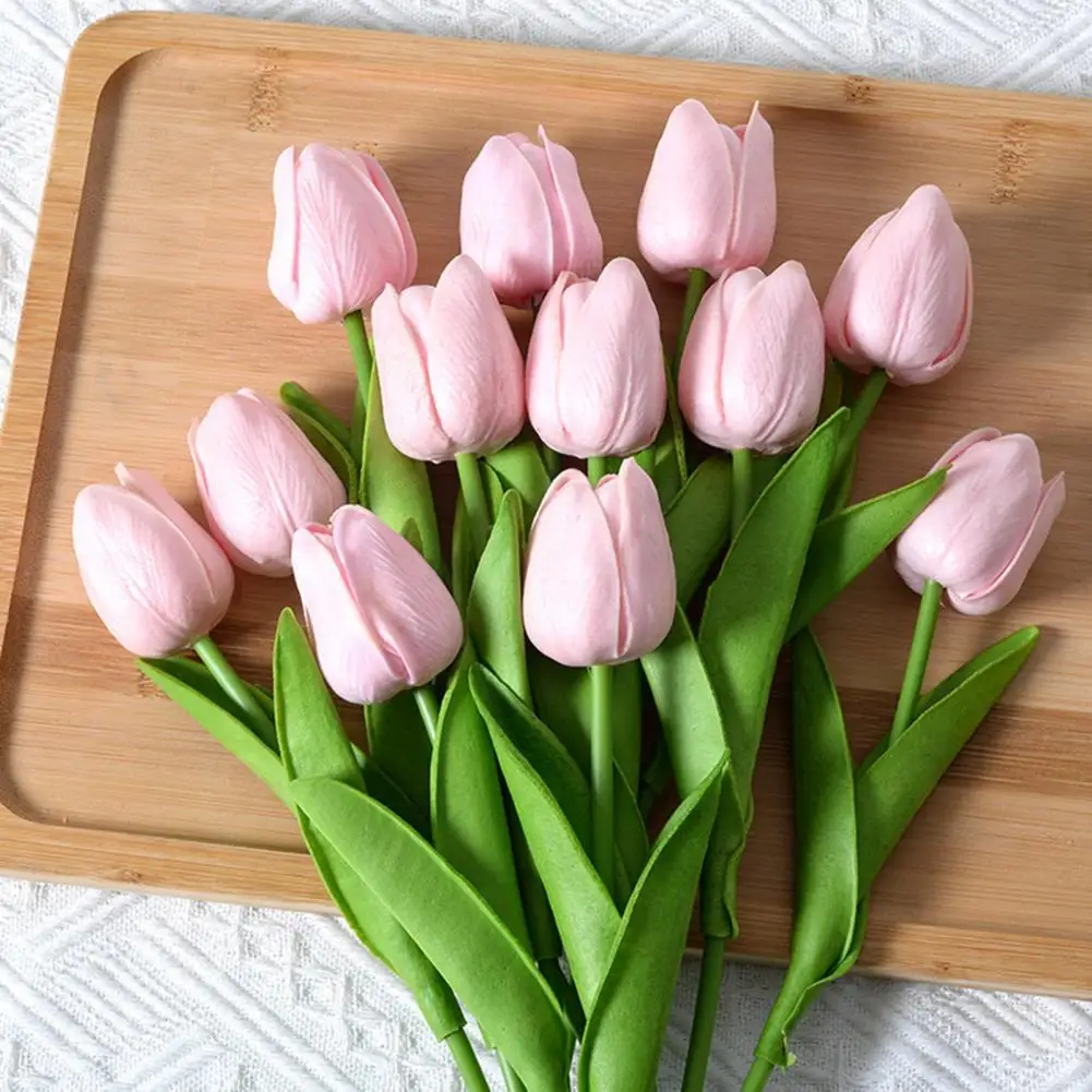 Easy Care Simulation Tulip  Fresh-keeping Nice-Looking Fake Tulip  Household Decor Mini Tulip