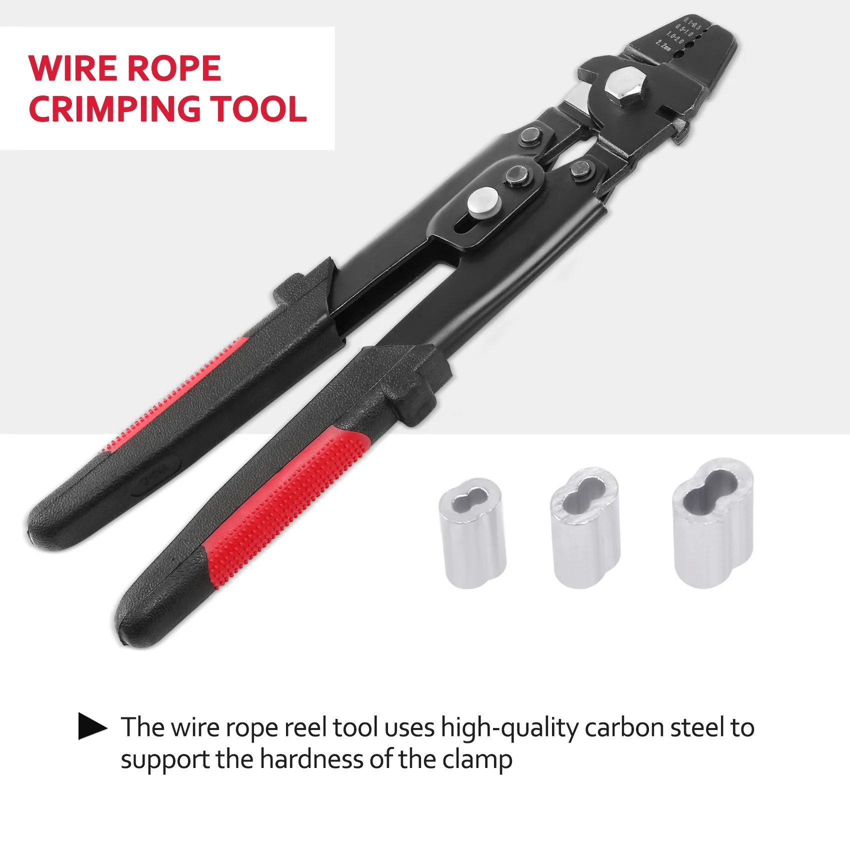 Wire Rope Crimping Tool Wire Rope Swager Crimpers Fishing Plier with Crimp Sleeves Kit