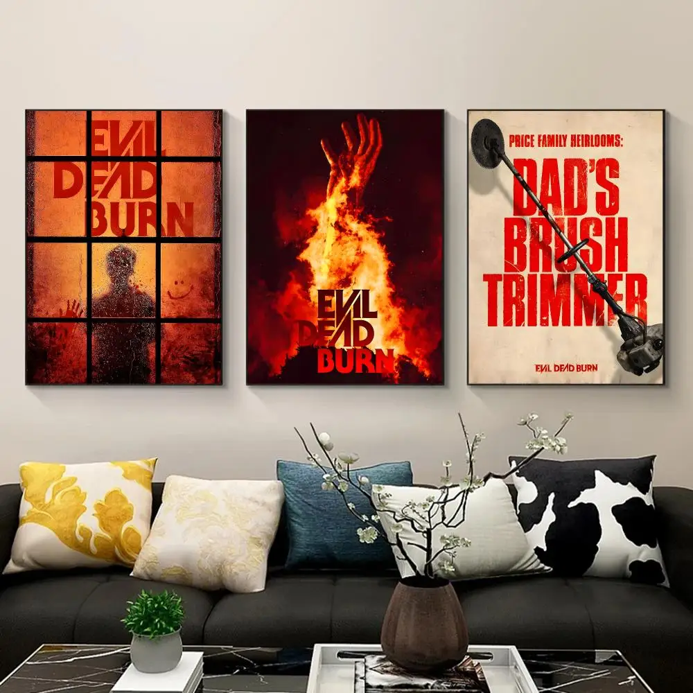 E-Evil D-Dead B-Burn Poster Waterproof PP Self-Adhesive,Removable Wall Decor For Bedroom Entrance Bar Cafe, Ideal Gift