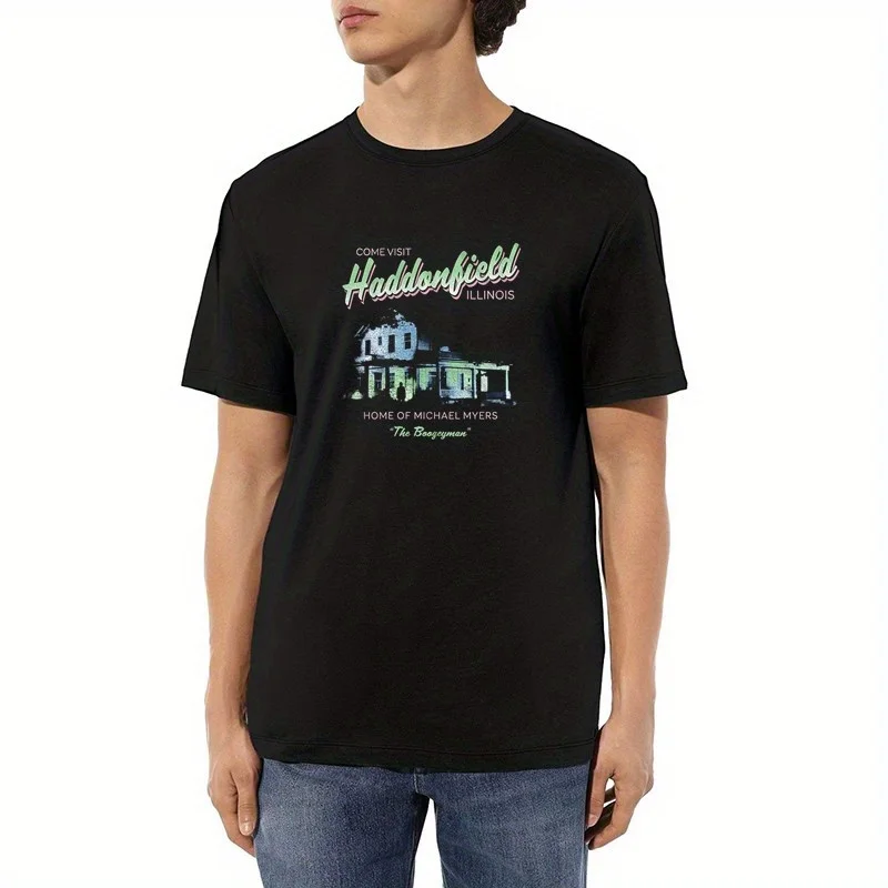 تي شيرت، إلينوي. رعب مايكل هاوم تاون، هالوين هادونفيلد، فيلم، مايرز مايرز أون تريند مادة ناعمة
