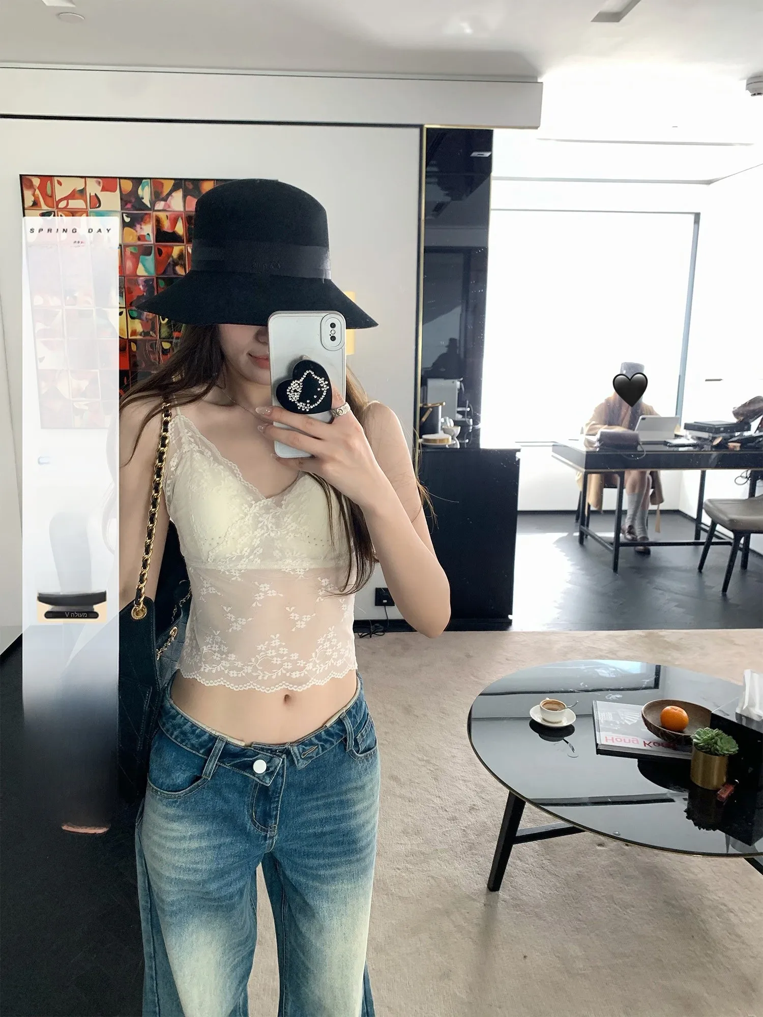 

Женская майка-топ Hhi Lace Whisper на бретельках, облегающая, для ношения под одеждой, весенняя, с подкладкой для груди, простая и стильная