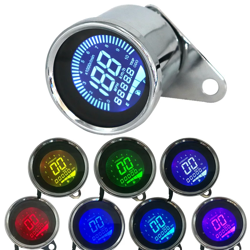 

Motorcycle modification instrument 12V motorcycle 7-color tachometer odometer