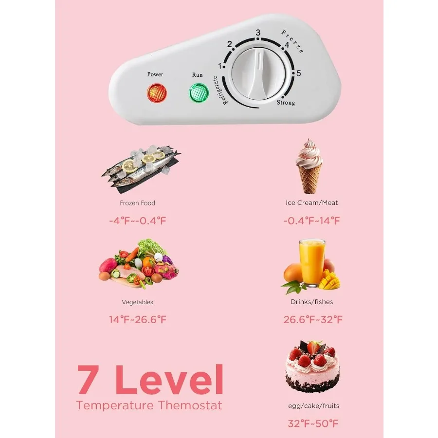 فريزر صدر مدمج بطول 3.5 قدم مكعب مع سلة قابلة للإزالة وترموستات قابل للتعديل لتخزين الطعام الفعال في المنزل المطبخ #3