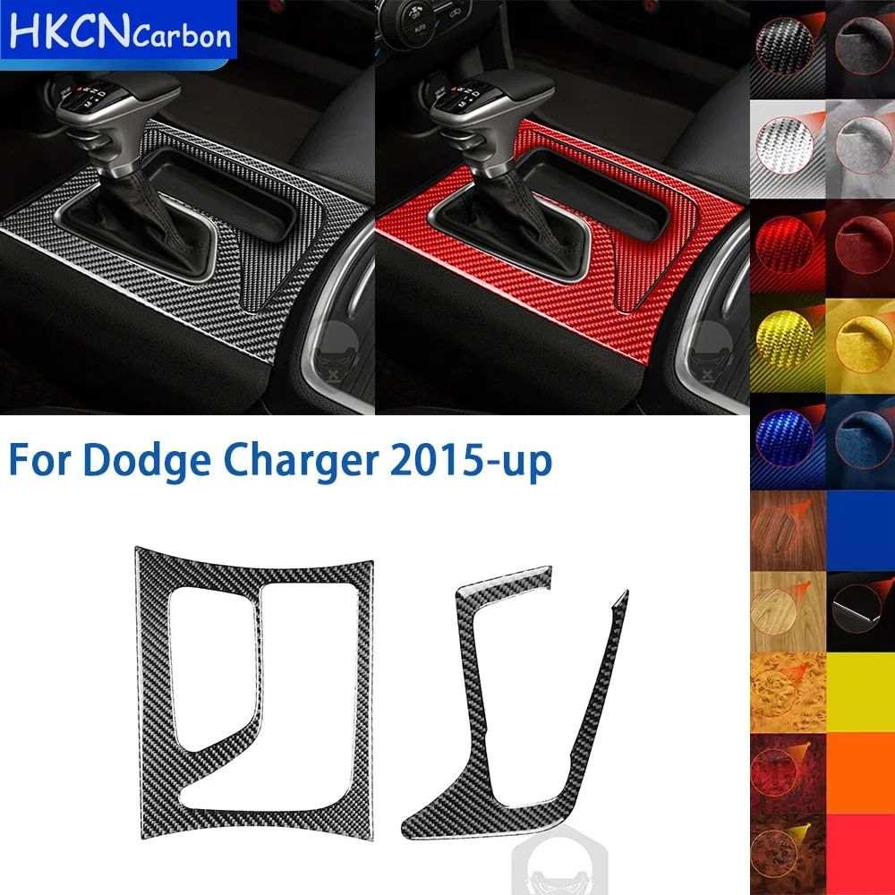 For Dodge Charger 2015-up Real Soft Carbon Fiber Trim Stickers Car Interior Driver Center Console Cover Decoration Accessories