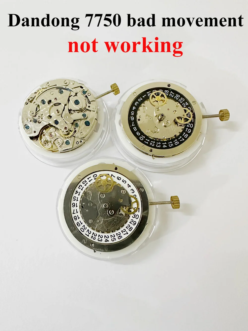 Watch Accessories Bad Movement Fit Dandong 7750 Movement Faulty Movement, Not Working for Watch Repair, Disassembly and Practice