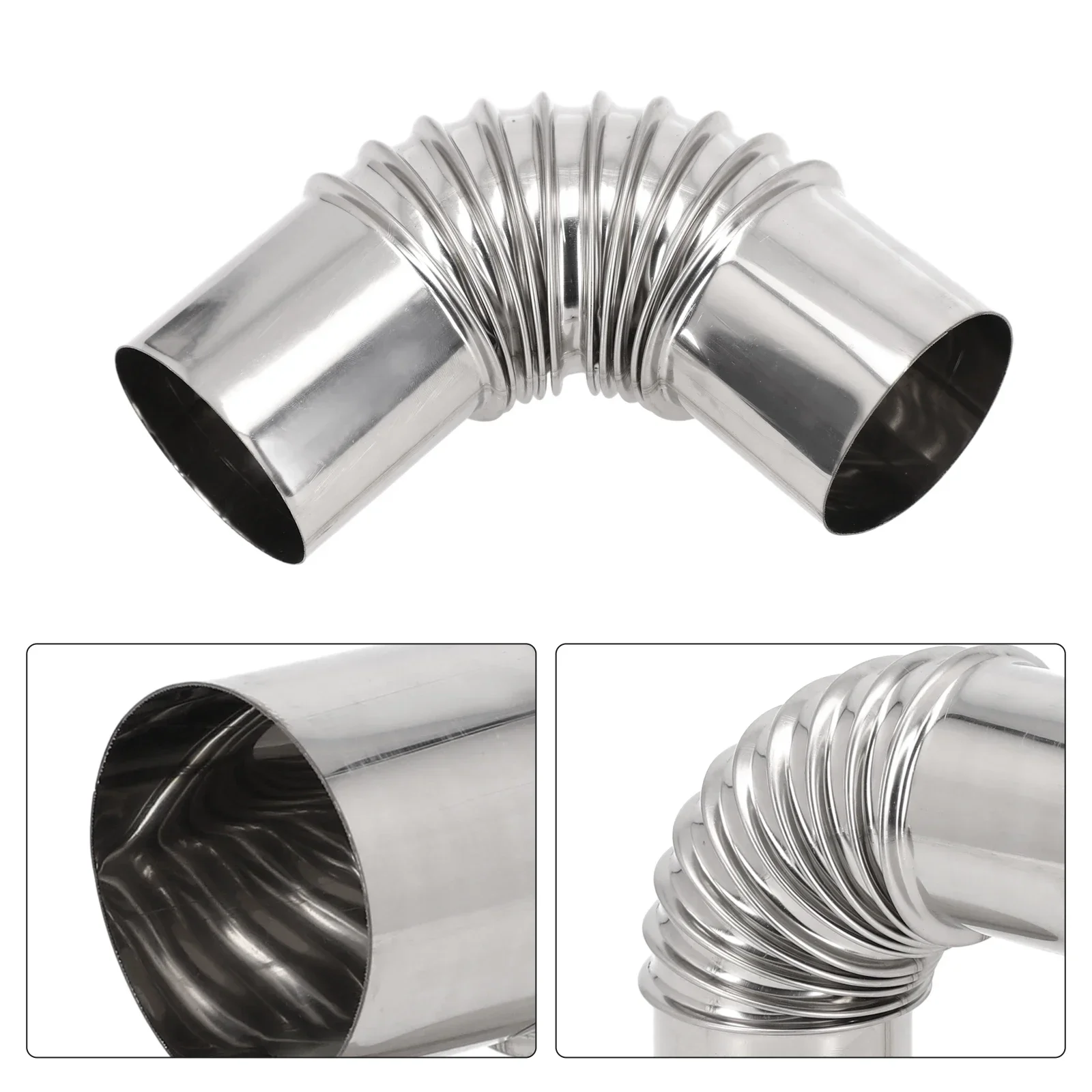 Gas Water Heater Exhaust Pipe Elbow Pipe Flue 90-Degree Elbow Chimney Liner Bend Stainless Steel Exhaust Stove Chimney Pipes