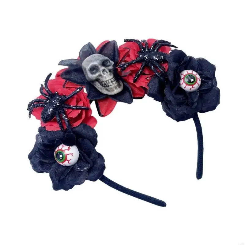 49MF Scary Skull Headband Halloween Dark Series Hairhoop Festival Costume Headpieces