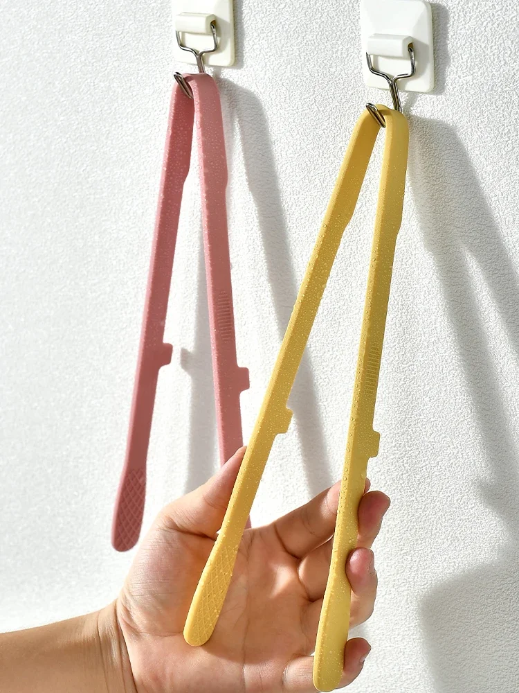 Pinces à pain grillées alimentaires en Silicone noir, 2 pièces, pince de cuisine antidérapante, outils pour salade de barbecue, accessoires de cuisine pour gril