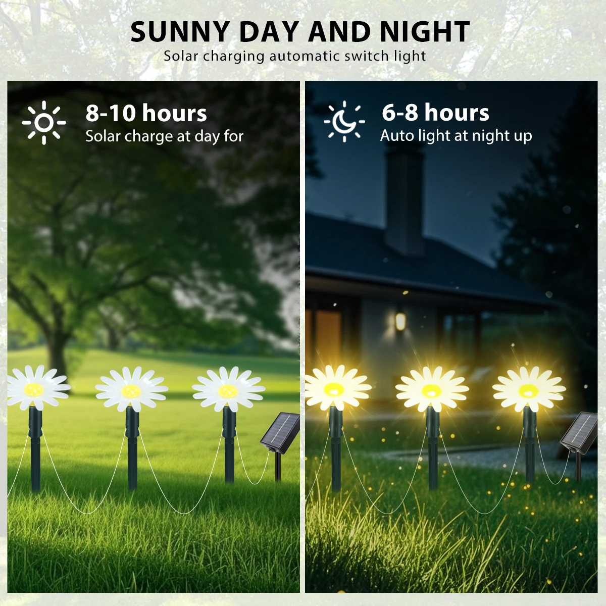 Solar Garden Lights 20LEDS Solar Lawn Lamp Outdoor Courtyard Flower Lights With 8 Modes Christmas Courtyard Weddings Decoration