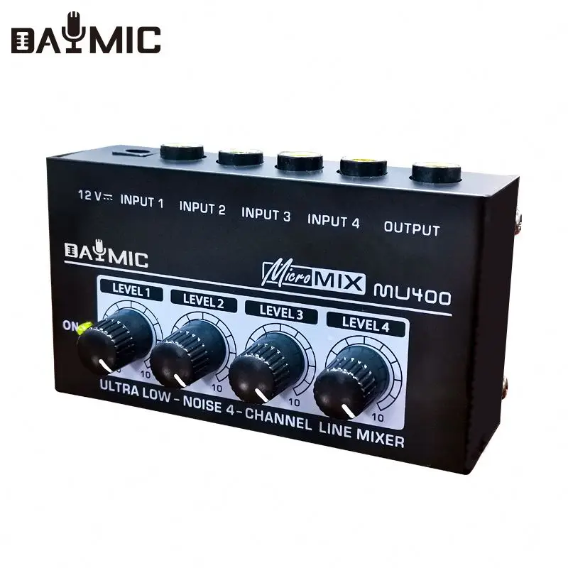 

DAYMIC MU400 Professional Mini 4 Channel Audio Interface Stereo Sound Mixer