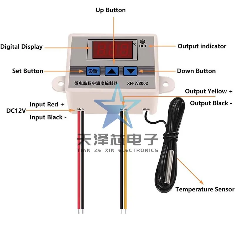 Microcomputador Termostato Digital, Interruptor De Controle De Temperatura, Controlador De Temperatura, Display Digital, 0,1 Precisão, Xh-W3002