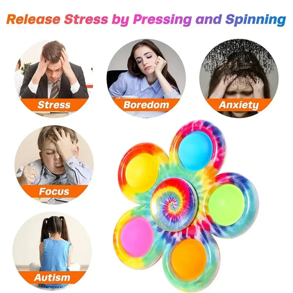 3/5Pcs Colorful Bubble Fingertip Finger Spinner Kids Birthday Party Wedding Guest Gift Souvenir Back To School Kindergarten Gift