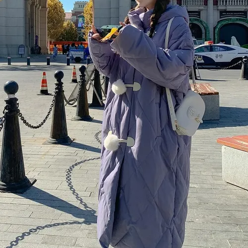 두꺼운 다운 재킷 여성복 통근 한국 스타일 두꺼운 긴 루즈핏 여성용 다운 재킷 패딩 코트 오버사이즈 외투 다운 재킷