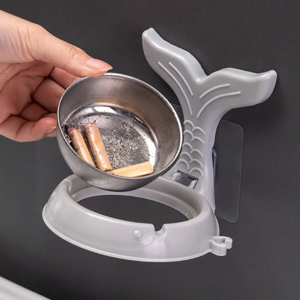 Ashtray Household Toilet Toilet Storage Box Creative Personality Trend Stainless Steel Perforation-free Wall Ashtray