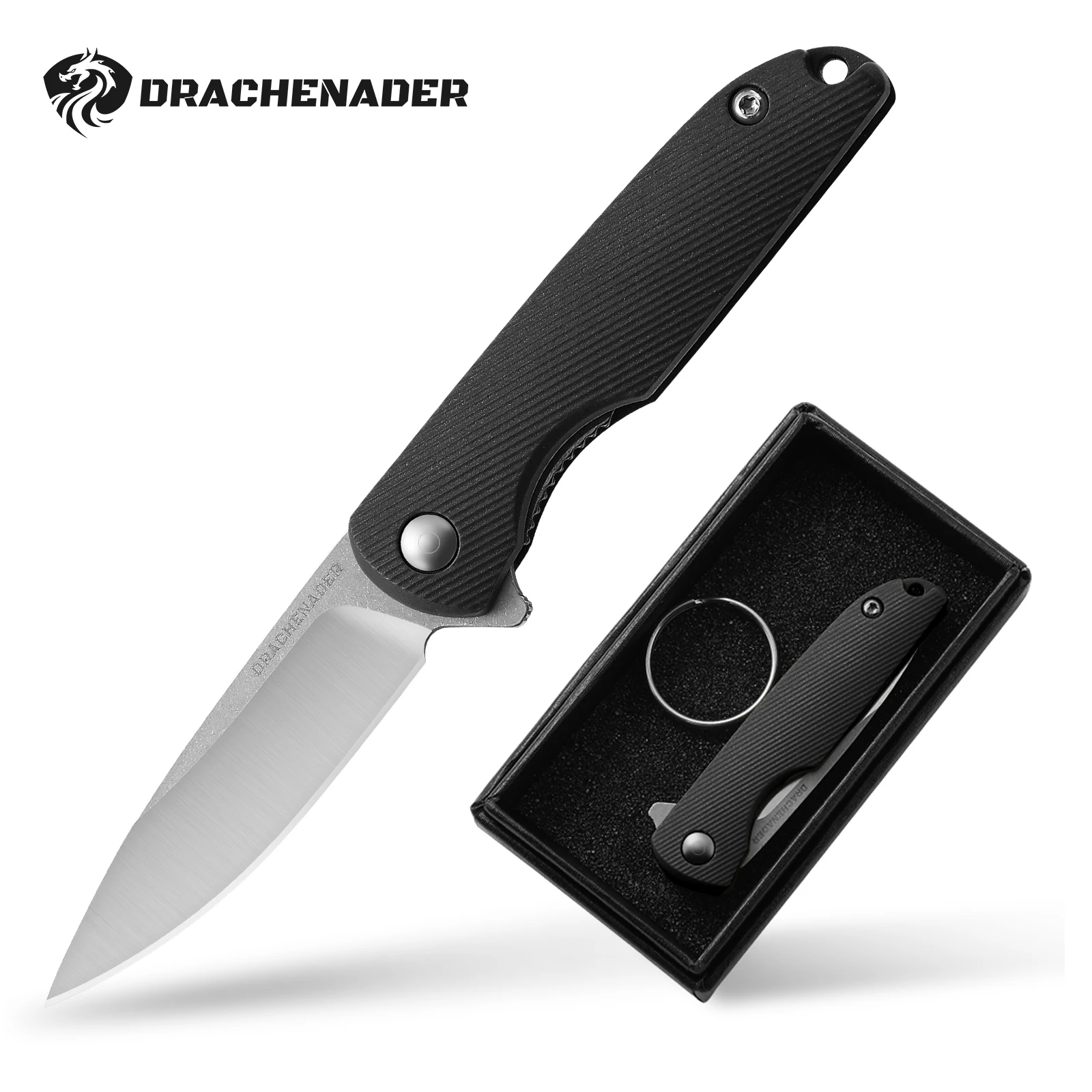 Small Folding Knife Mini Pocket Knife EDC Portable Key Knives Black Handle ABS Non-Slip Outdoor Pocketknives For Men Women