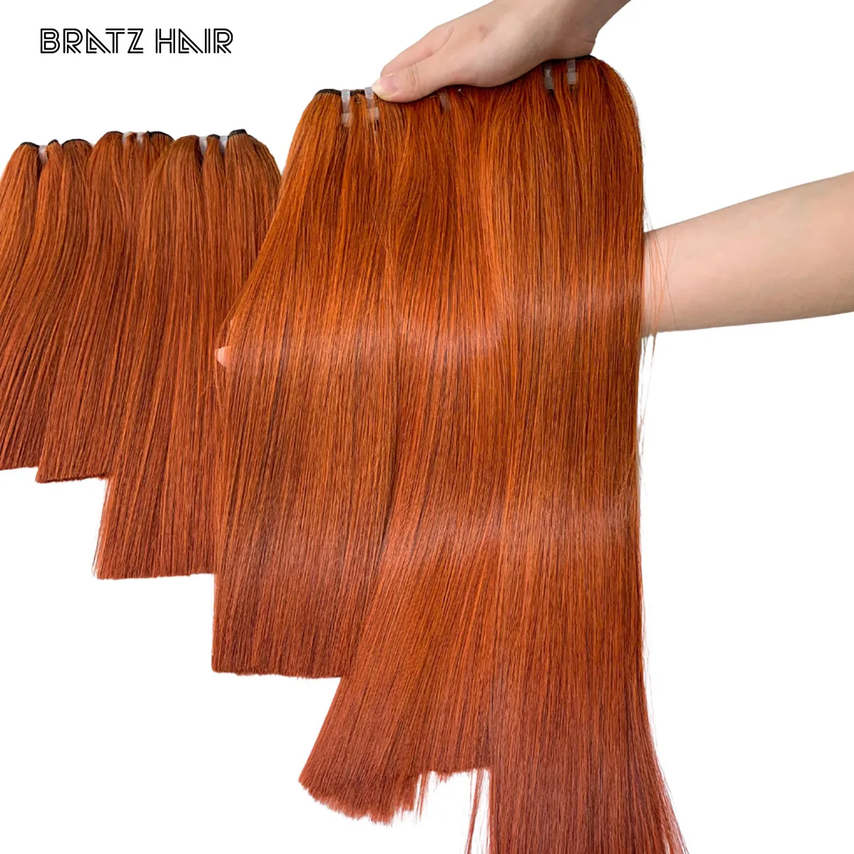 

Прямые волосы для наращивания оранжевого цвета, супер двойные нарисованные вьетнамские прямые кости, 350 цветов, пучки 13x4, фронтальная застежка 4x4