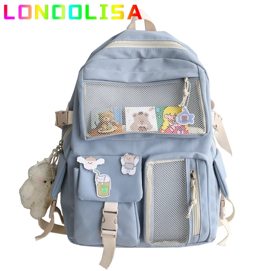 Preppy Sac Backpack Women Bagpack Waterproof Candy Colors Backpacks Fancy High School Bags for Teenage Girl Cute Travel Rucksack