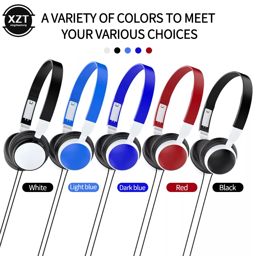 Fashion Wired Foldable 3.5mm HiFi Audio Bass Headset Music Sports Gaming Headphone Professional Headphones for Phone/Tablet