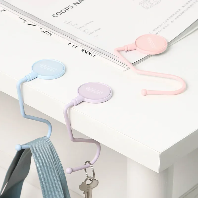 

Cute Colorful Bag Hook Heavy Duty Table Purse Bag Hooks Travel Handbag Kawaii Table Side Bag Hanger Office Desk Organizers