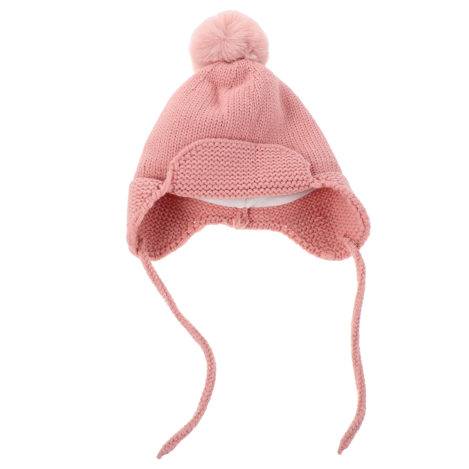 

Newborn Baby Winter Hat Infant Girl Beanie Chunky Knit Soft Cozy Cap Warm Earmuff Design Cute Pom Toddler Outdoor Cold Weather