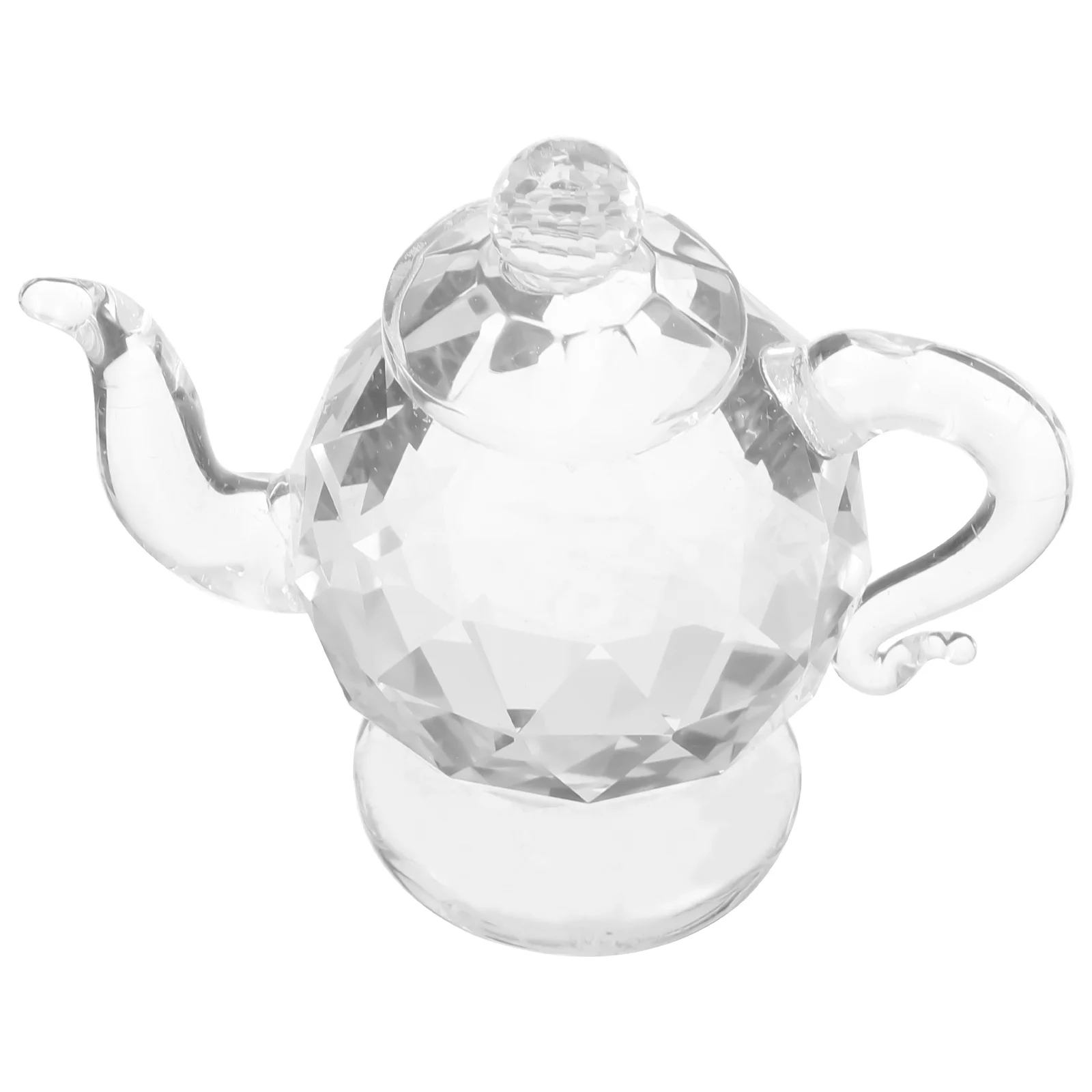 

Mini Crystal Tea Kettle Small Decorative Teapot Compact Size Tabletop Ornament Crystal Teapot Decor Office Home Car Desktop