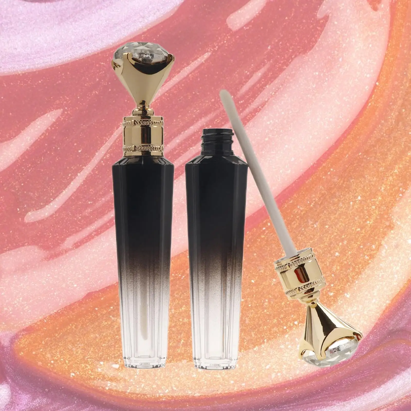 Tubes transparents de brillant à lèvres avec couvercle, matériau ABS, récipient de baumes à lèvres rechargeable pour filles, voyage, usage de fête à domicile