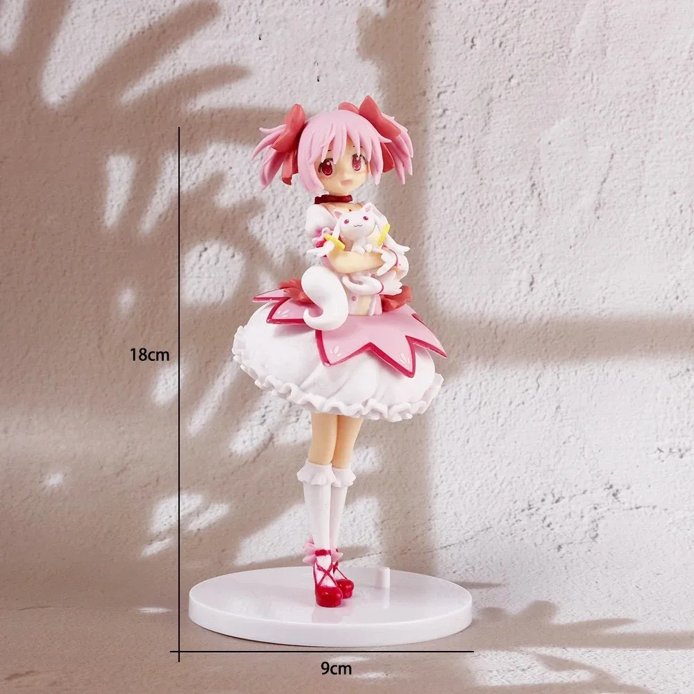 18cm Figurka Anime Puella Magi Madoka Magica Kaname Madoka Figurka Akcji Model Czarodziejki Dekoracja Statuetka Lalki Zabawki Prezent na Boże Narodzenie