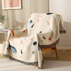 Simple Polyester Cotton Sofa Blanket Warm Knitted Comforter Plaids for Bed Home Lounge Chair Covering Tapestry Shawl 130*160cm
