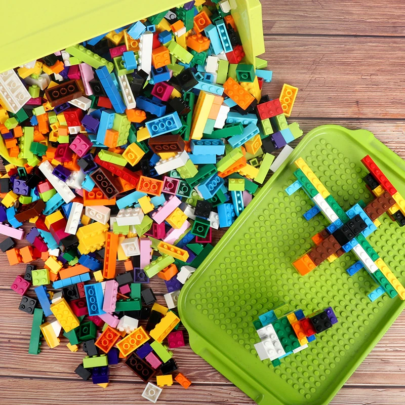 Caliente 1000 piezas de bloques de construcción ciudad DIY ladrillos creativos figuras en miniatura a granel juguetes educativos para niños compatibles con todas las marcas