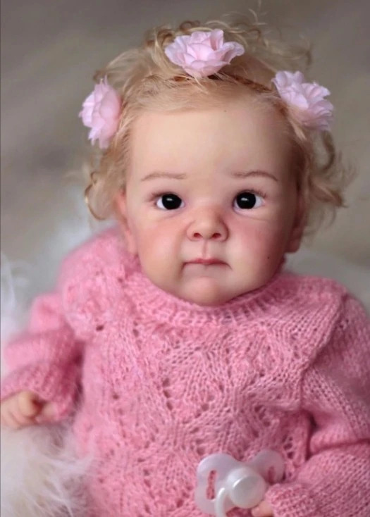 

NPK 18''Already Painted Unfinished Doll DIY Parts with Curly Hair Reborn Bettie Kit Lifelike Bebe Toys