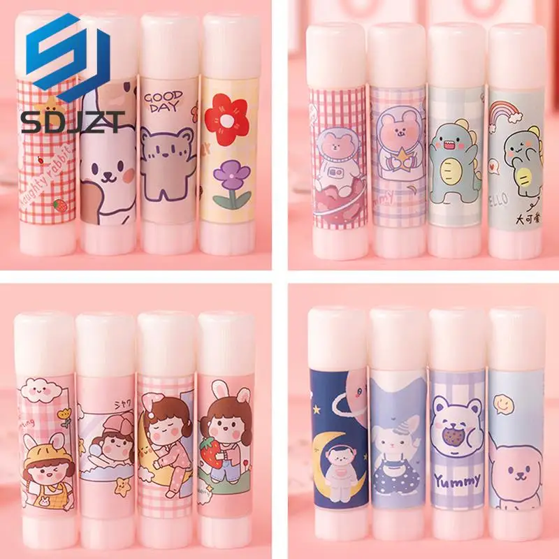 Cute Cartoon Solid Glue Stick Strong Adhesives Non-toxic Sealing Stickers Mini Stationery Office School Supplies for Students