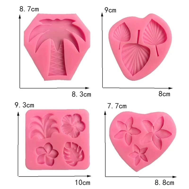 Palm Leaf Silicone Mold Flower Coconut Tree Fan Leaf Resin Tools Cupcake Baking Mould Fondant Cake Decorating Tools