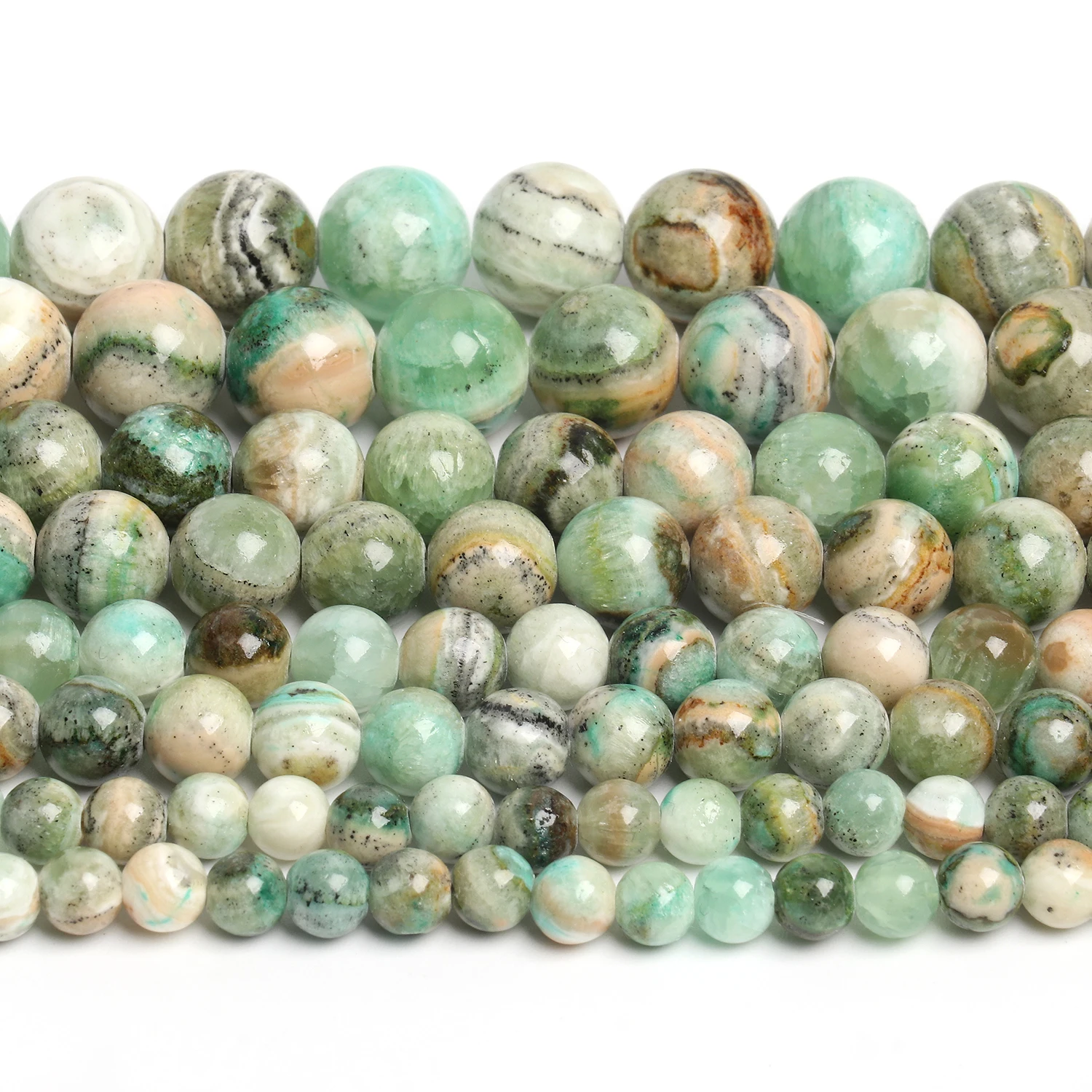 6/8/10/12mm AA Genuine Green Rhodochrosite Beads Natural Stone Round Loose Beads For Jewelry Making Diy Bracelets Accessories