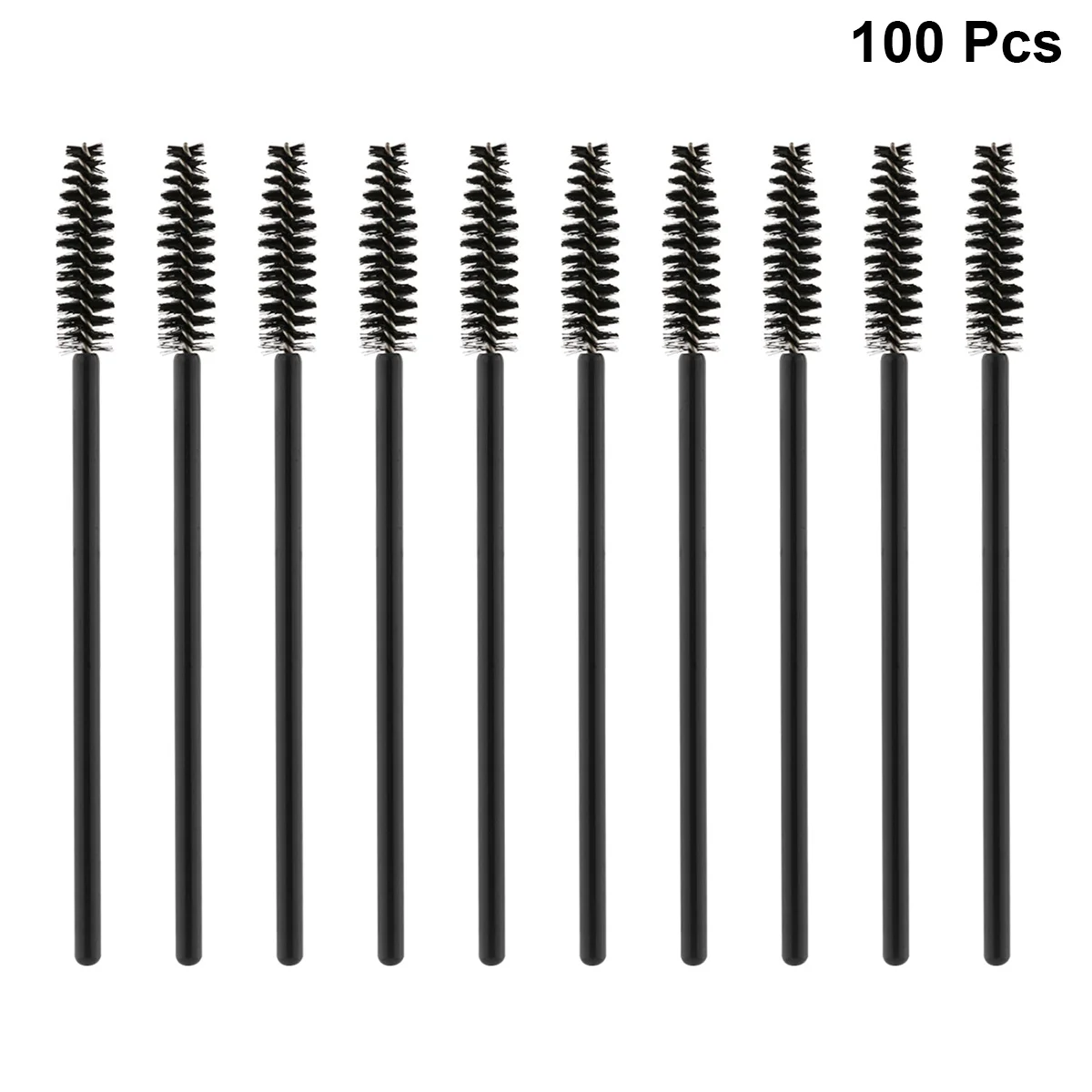 100 Pcs Dense Bristle Eyelash Brushes Black Makeup Mascara Wands Lips Professional Use Daily Safe Convenient