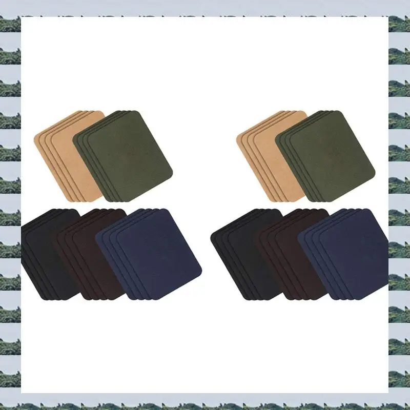 ABQR Iron On Patches 40 Pieces Jacket Jean Clothes Patches Kit, 4.9 X 3.7 Inch, Dark Assortment, 5 Colors