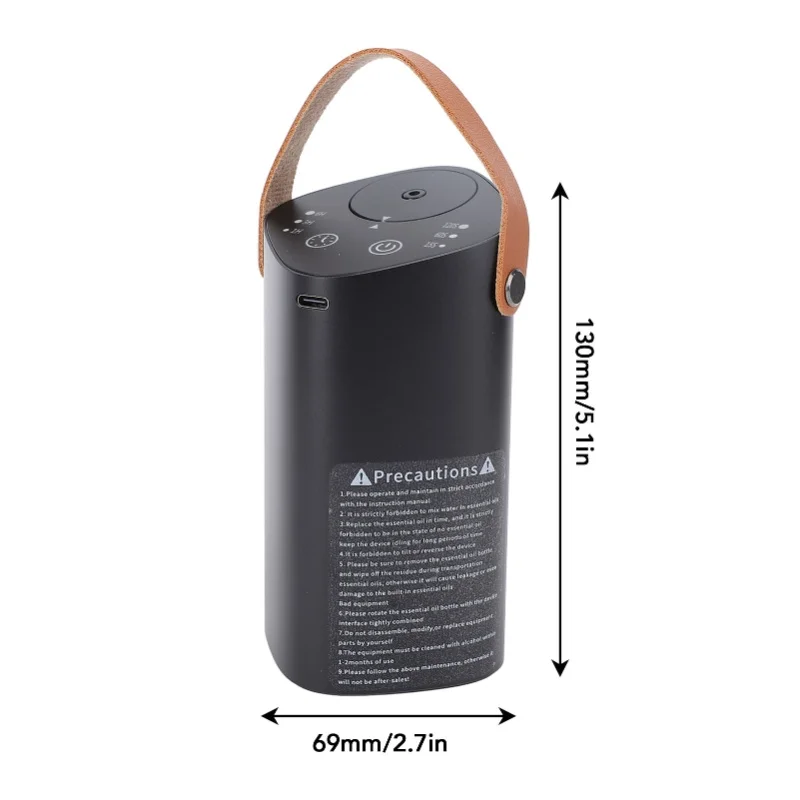 Macchina per aromaterapia con diffusore di fragranze per auto portatile silenzioso in alluminio con diffusore di oli essenziali senza acqua con timer per la camera da letto