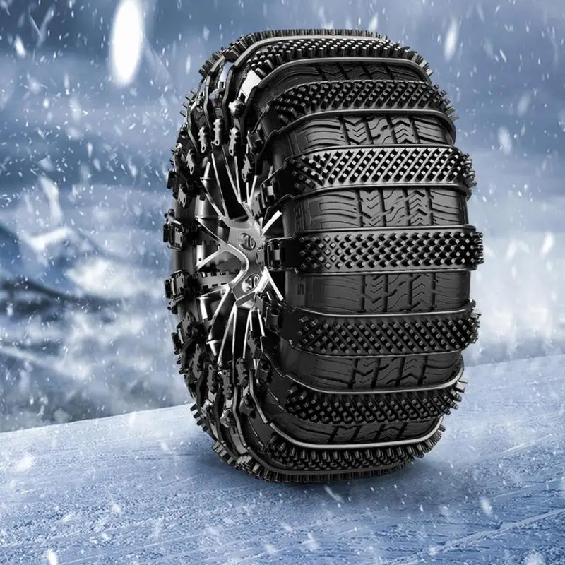 Car Tire Snow Chain Car Tire Anti-Skid Chains Reusable Stormy Weather Car Snow Chains With Easy Installation For Racing Car SUV