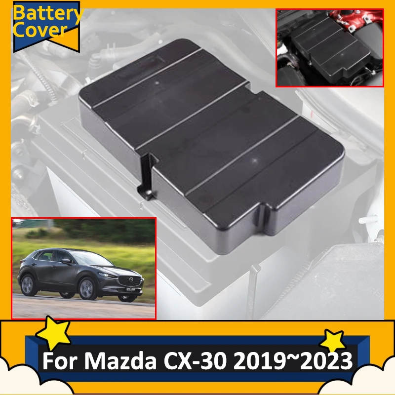 Car Battery Cover For Mazda CX-30 CX30 CX 30 2019 2020 2021 2022 2023 Dust Tuning Flame Retardant Engine Protective Accessories