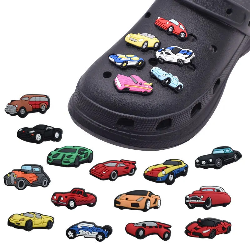 New 1Pcs  Fashion Cars Shoes Charms for Crocs DIY Badge Clogs Buckle Kids Pins Decoration Jeans Shoe Accessories X-mas Wholesale - 2