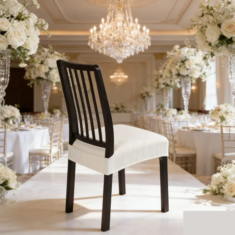 

6pcs Jacquard Chair Seat Covers Washable Slipcovers for Dining Room Chairs