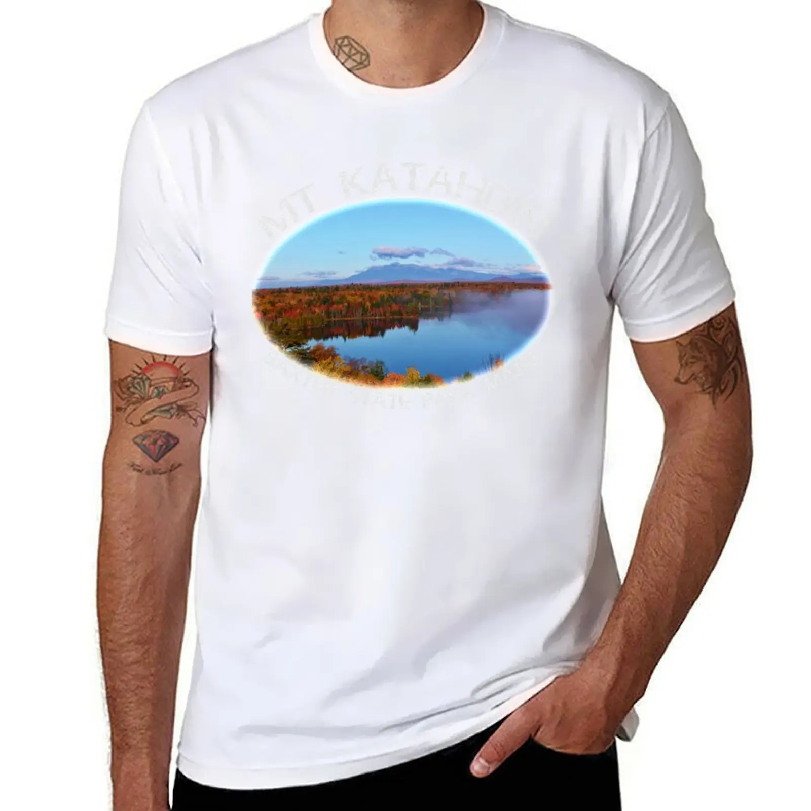 

Mt Katahdin Baxter State Park Maine Autumn T-Shirt t shirts for man cotton funny men t shirt cotton 100% T-Shirt